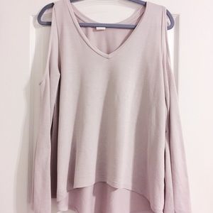 TRESICS Light Purple Cold Shoulder Long Sleeve